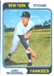1974 Topps Baseball Cards      182     Lindy McDaniel